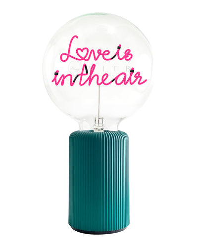 Bulb LOVE IS IN THE AIR Red with Base Table Lamp PORTABLE Pop Nomad