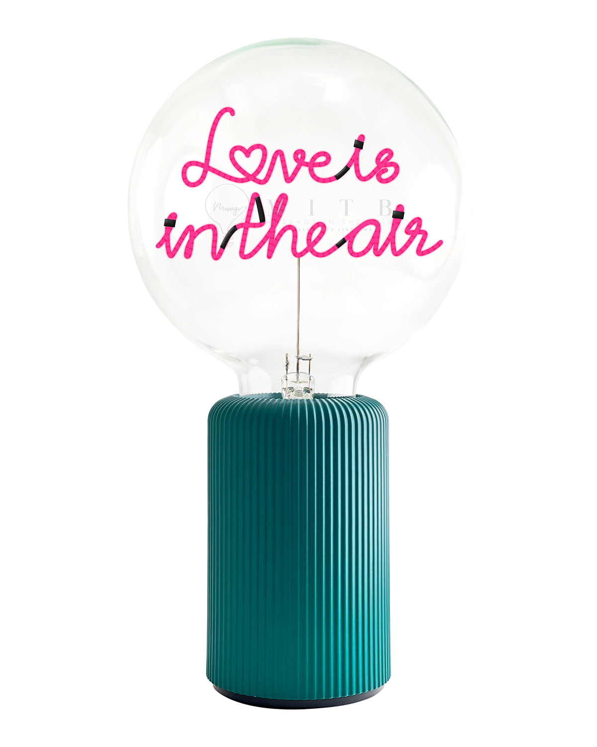 Bulb LOVE IS IN THE AIR Red with Base Table Lamp PORTABLE Pop Nomad Pink