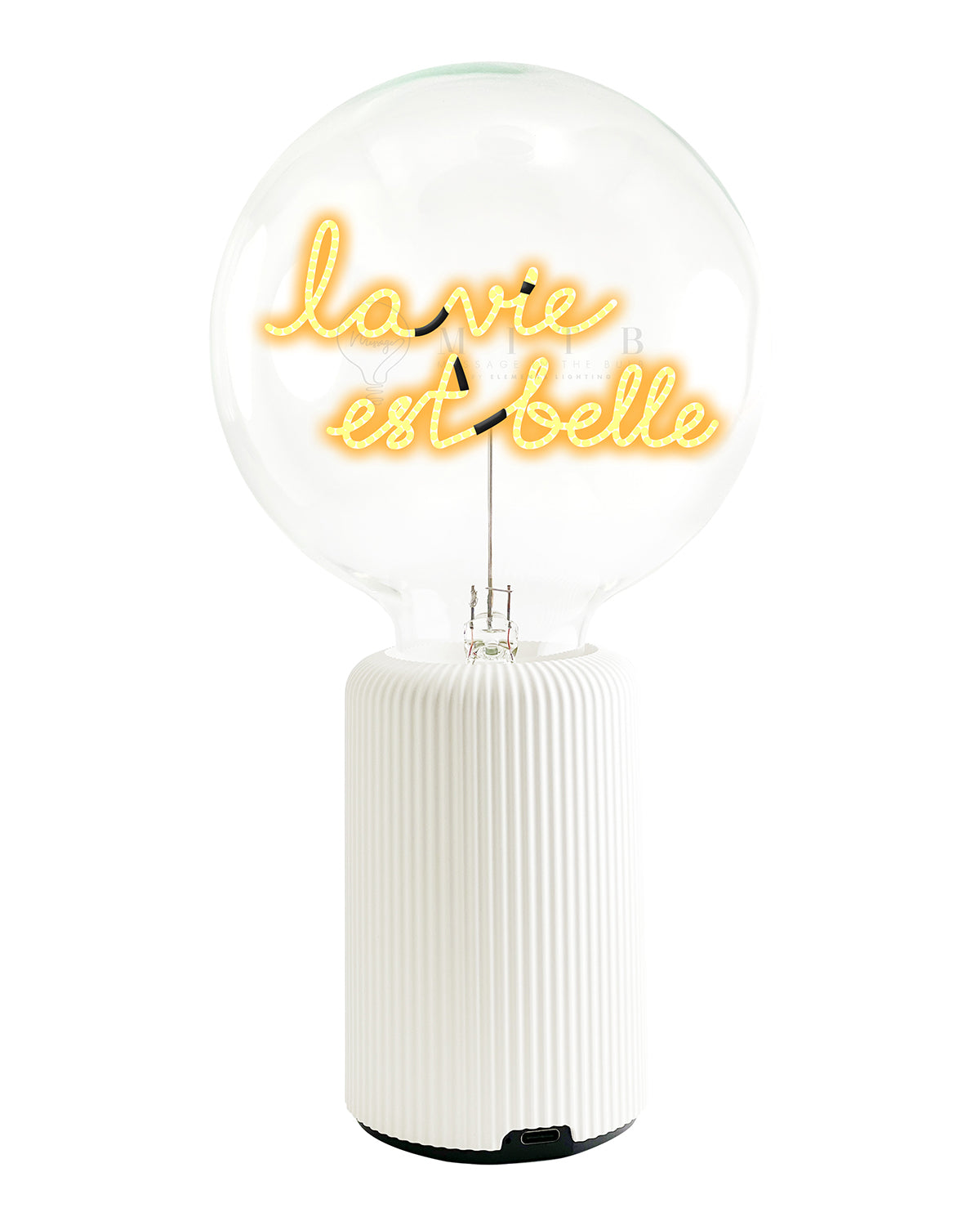 Bulb LA VIE EST BELLE Amber with Base Table Lamp PORTABLE Pop Nomad Yellow