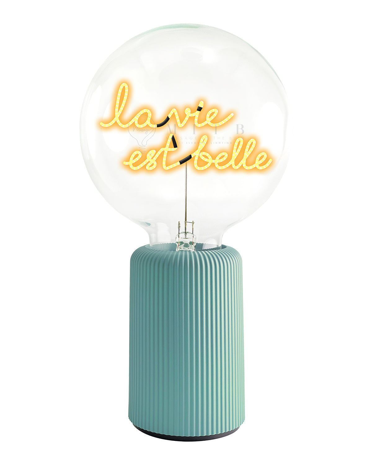 Bulb LA VIE EST BELLE Amber with Base Table Lamp PORTABLE Pop Nomad Pink