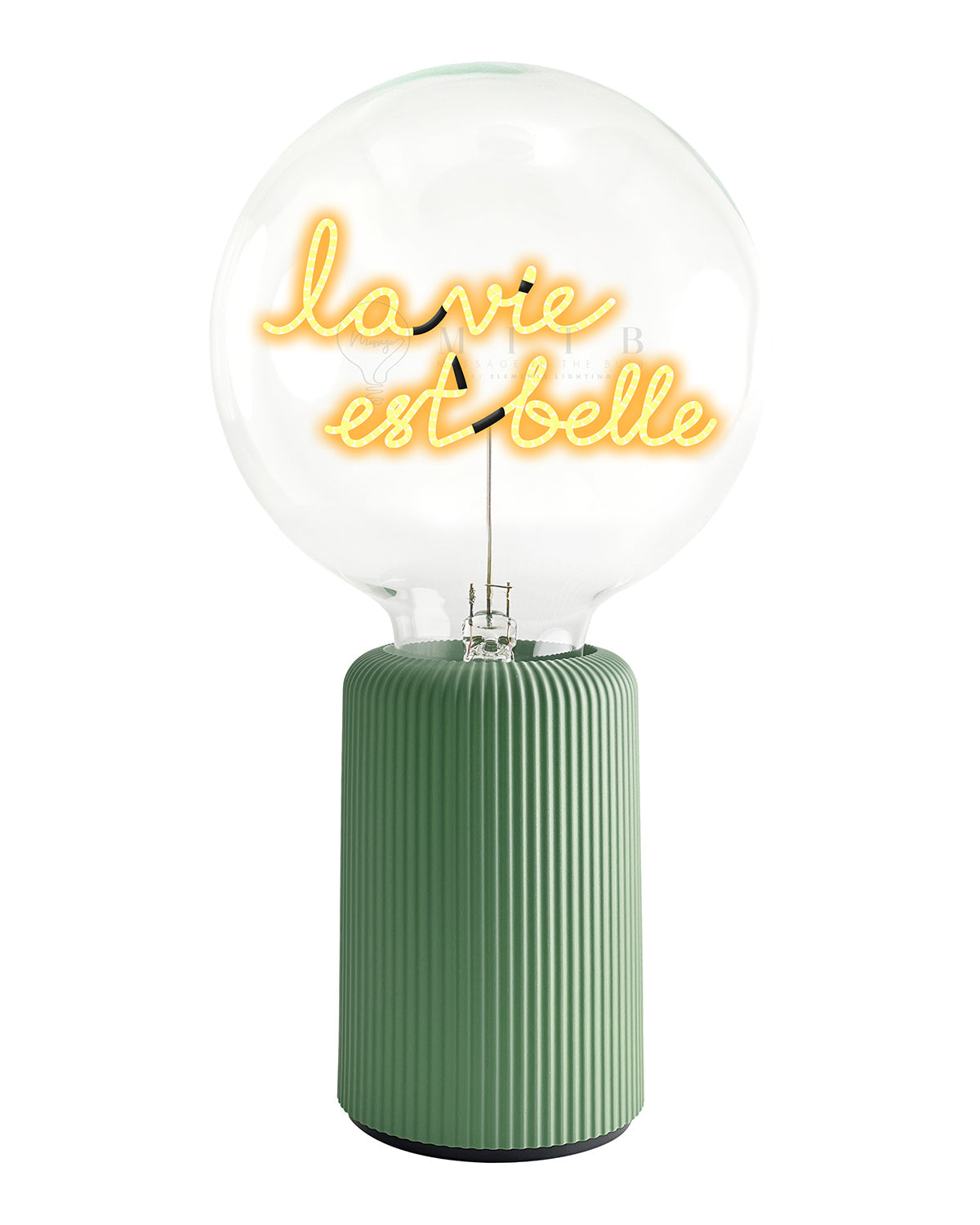 Bulb LA VIE EST BELLE Amber with Base Table Lamp PORTABLE Pop Nomad Pink