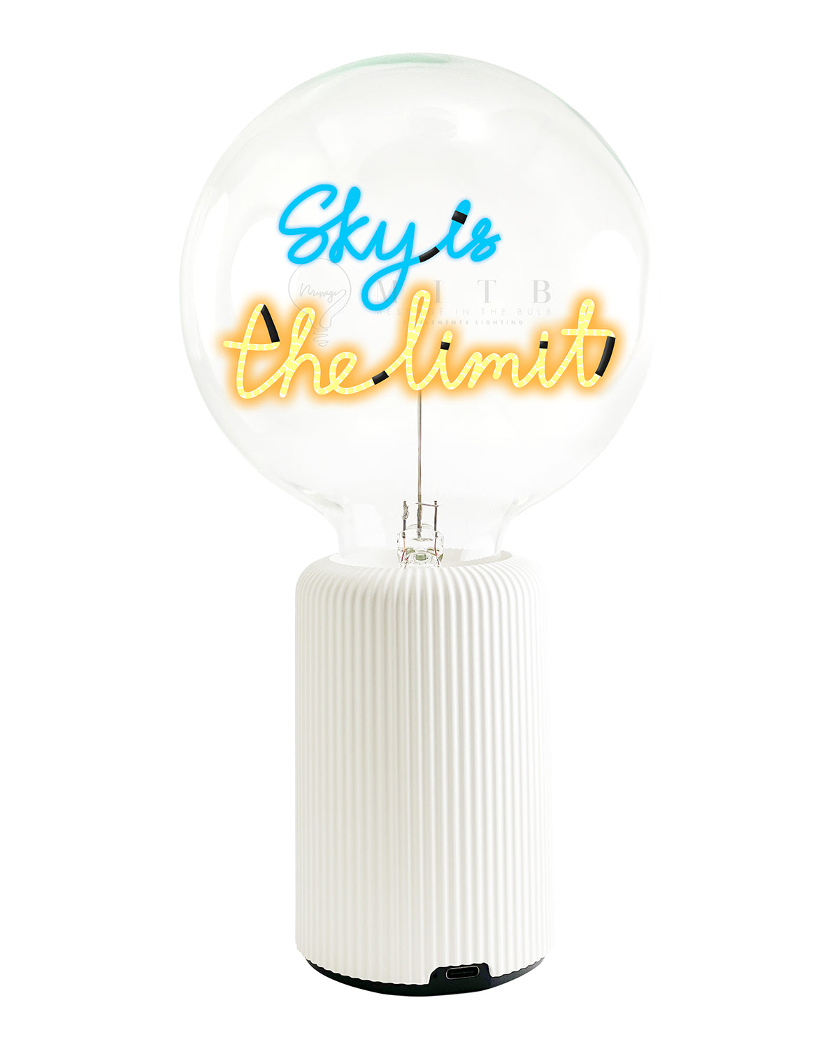 Bulb SKY IS THE LIMIT Blue/ Amber with Base Table Lamp PORTABLE Pop Nomad Blue