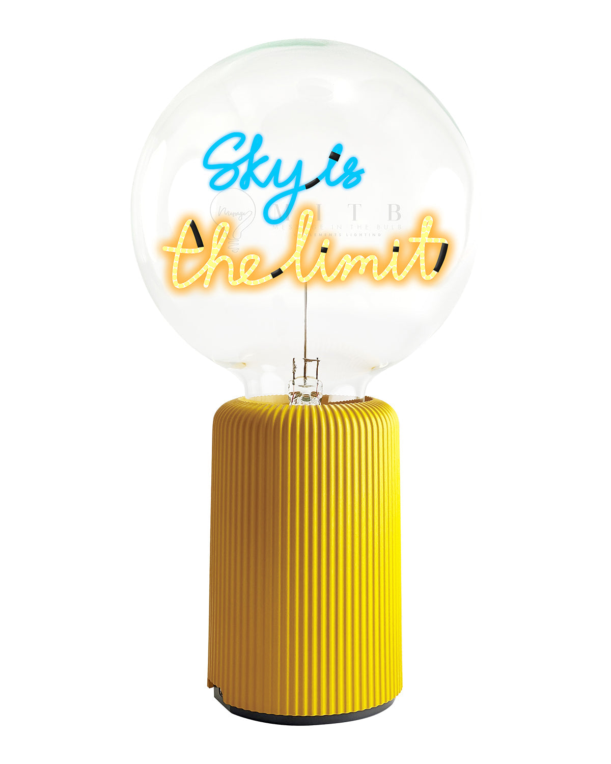 Bulb SKY IS THE LIMIT Blue/ Amber with Base Table Lamp PORTABLE Pop Nomad Yellow