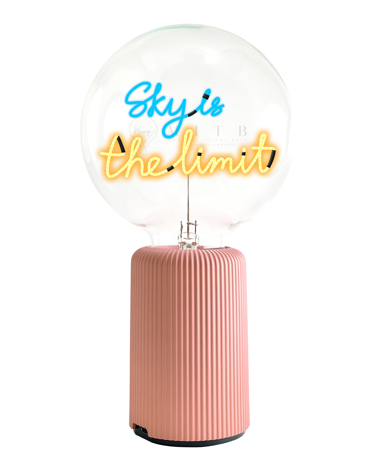 Bulb SKY IS THE LIMIT Blue/ Amber with Base Table Lamp PORTABLE Pop Nomad Yellow