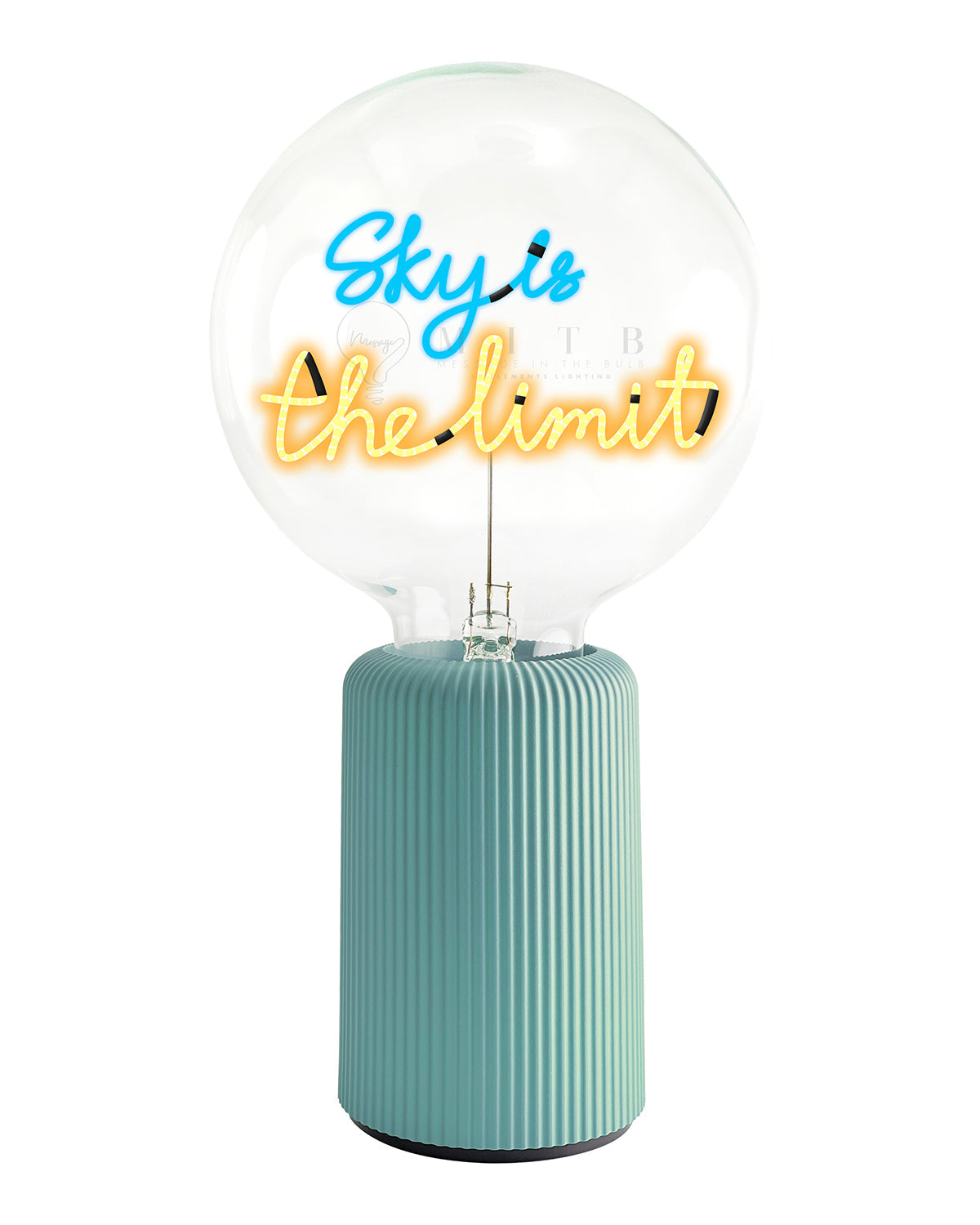 Bulb SKY IS THE LIMIT Blue/ Amber with Base Table Lamp PORTABLE Pop Nomad Yellow