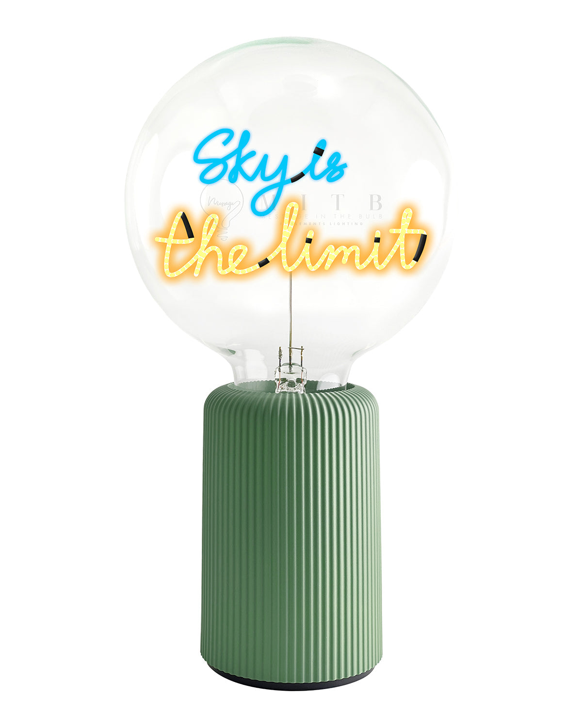 Bulb SKY IS THE LIMIT Blue/ Amber with Base Table Lamp PORTABLE Pop Nomad Yellow