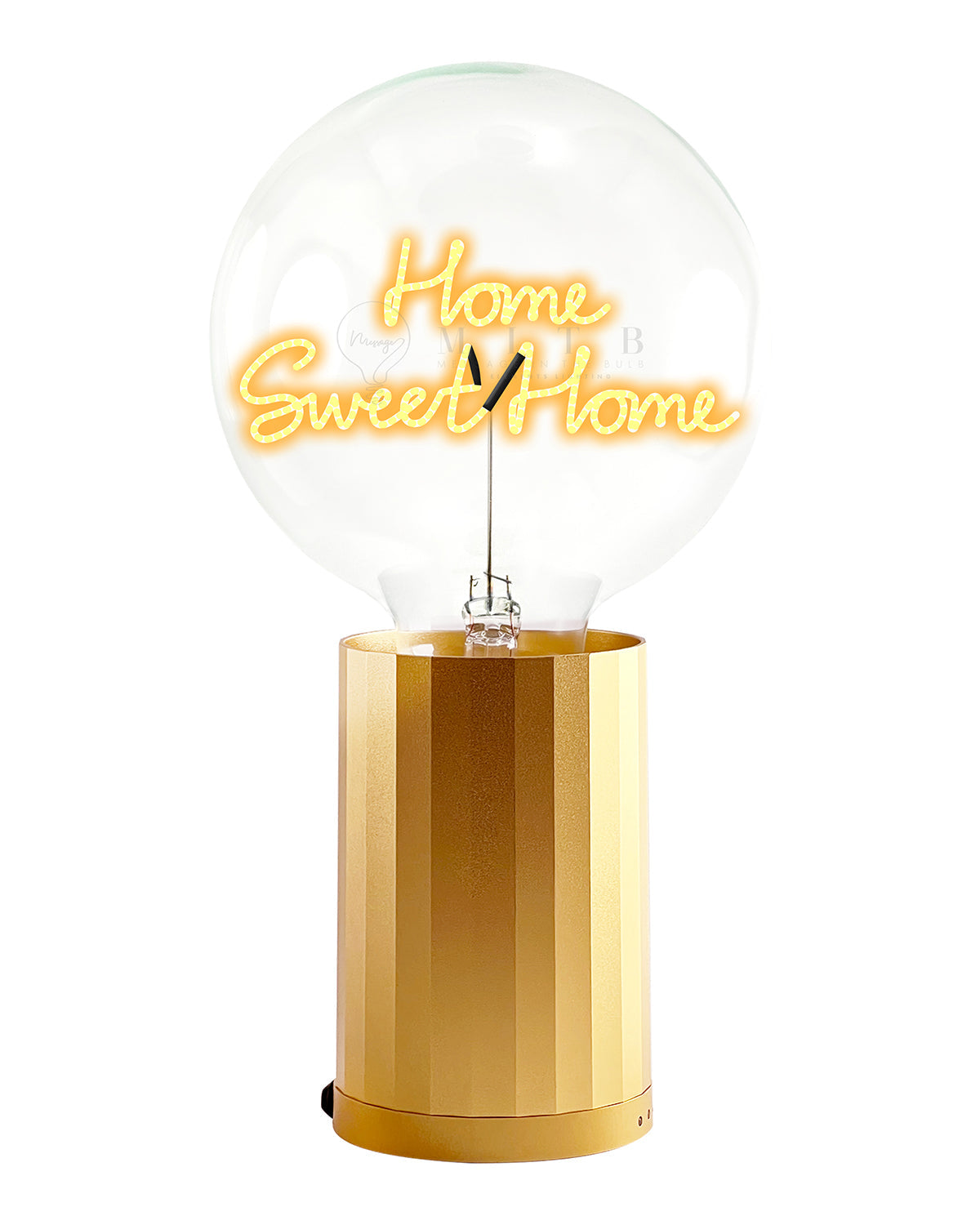 Bulb HOME SWEET HOME Amber with Base Table Lamp PORTABLE Rose Gold