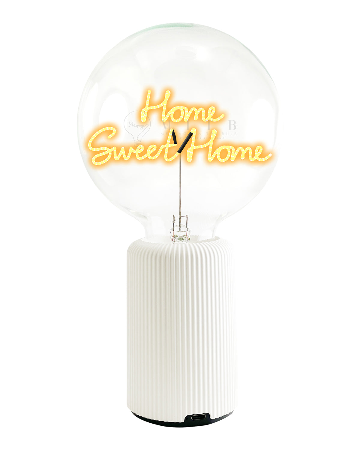 Bulb HOME SWEET HOME Amber with Base Table Lamp PORTABLE Pop Nomad Olive