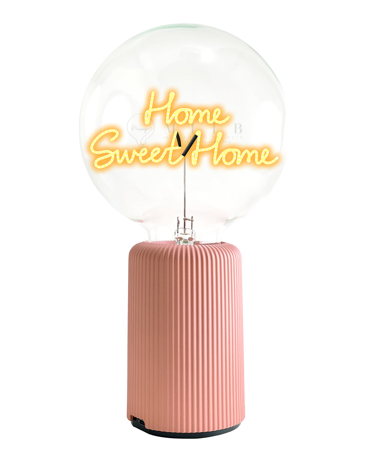 Bulb HOME SWEET HOME Amber with Base Table Lamp PORTABLE Pop Nomad Olive
