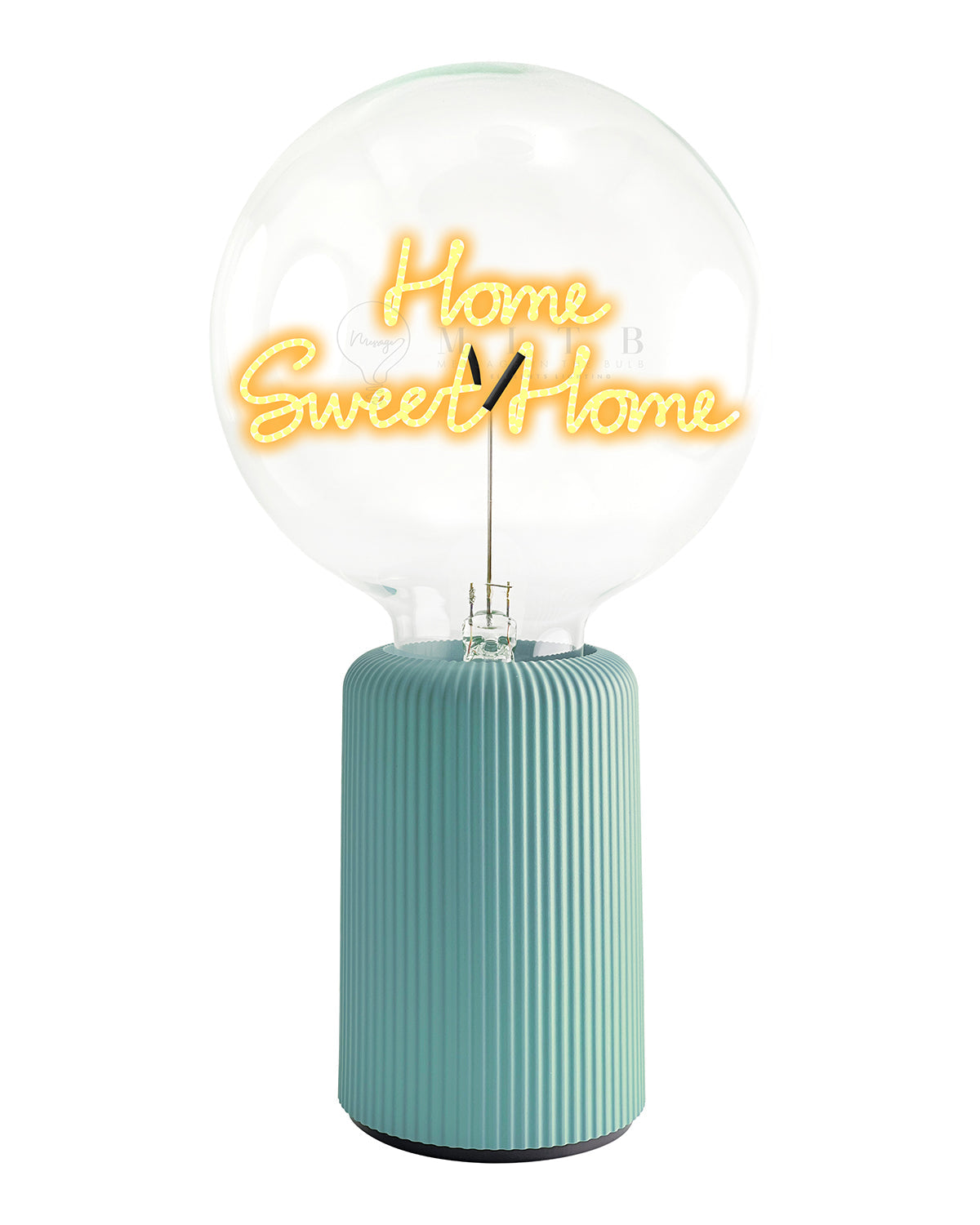 Bulb HOME SWEET HOME Amber with Base Table Lamp PORTABLE Pop Nomad Olive