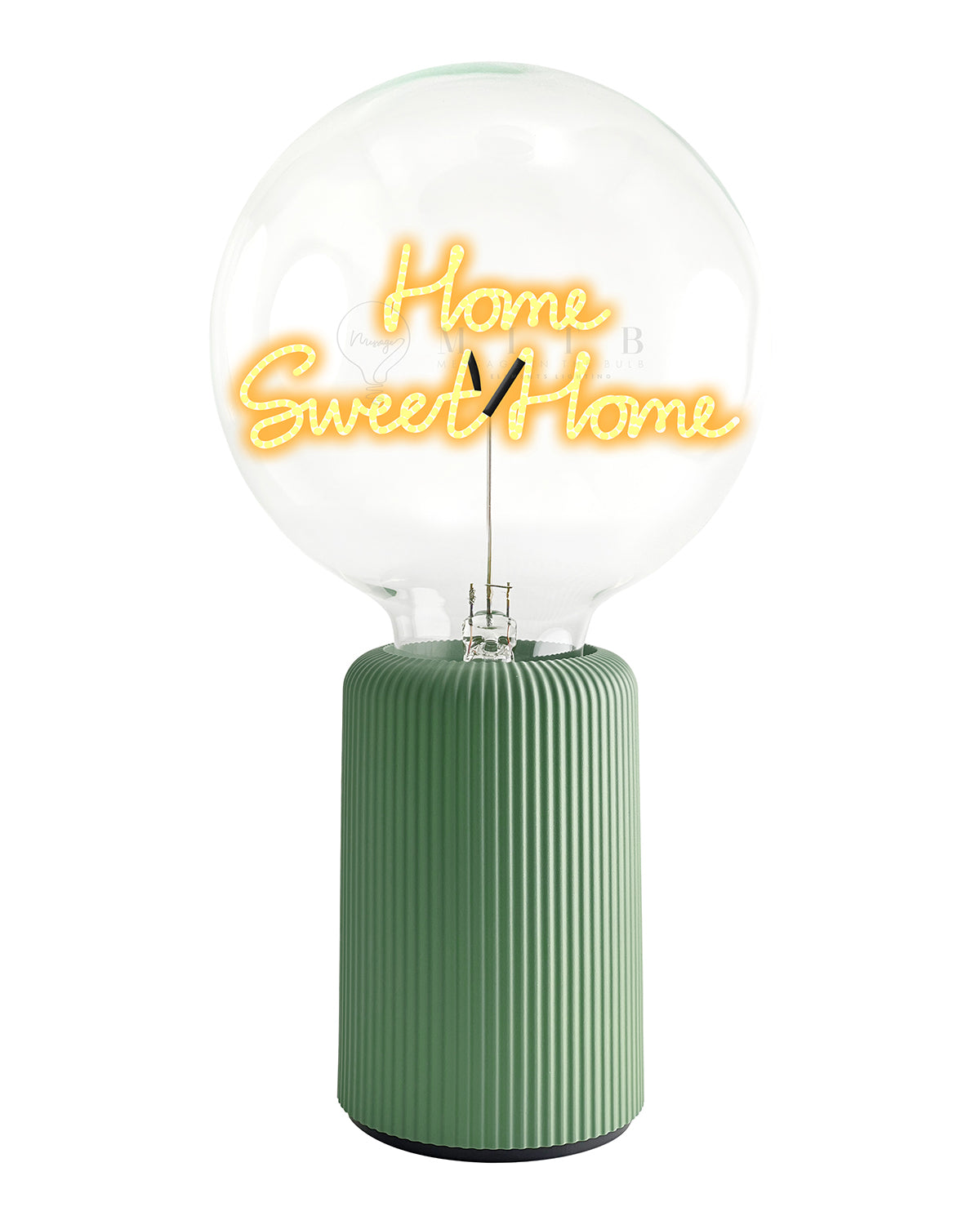 Bulb HOME SWEET HOME Amber with Base Table Lamp PORTABLE Pop Nomad Olive