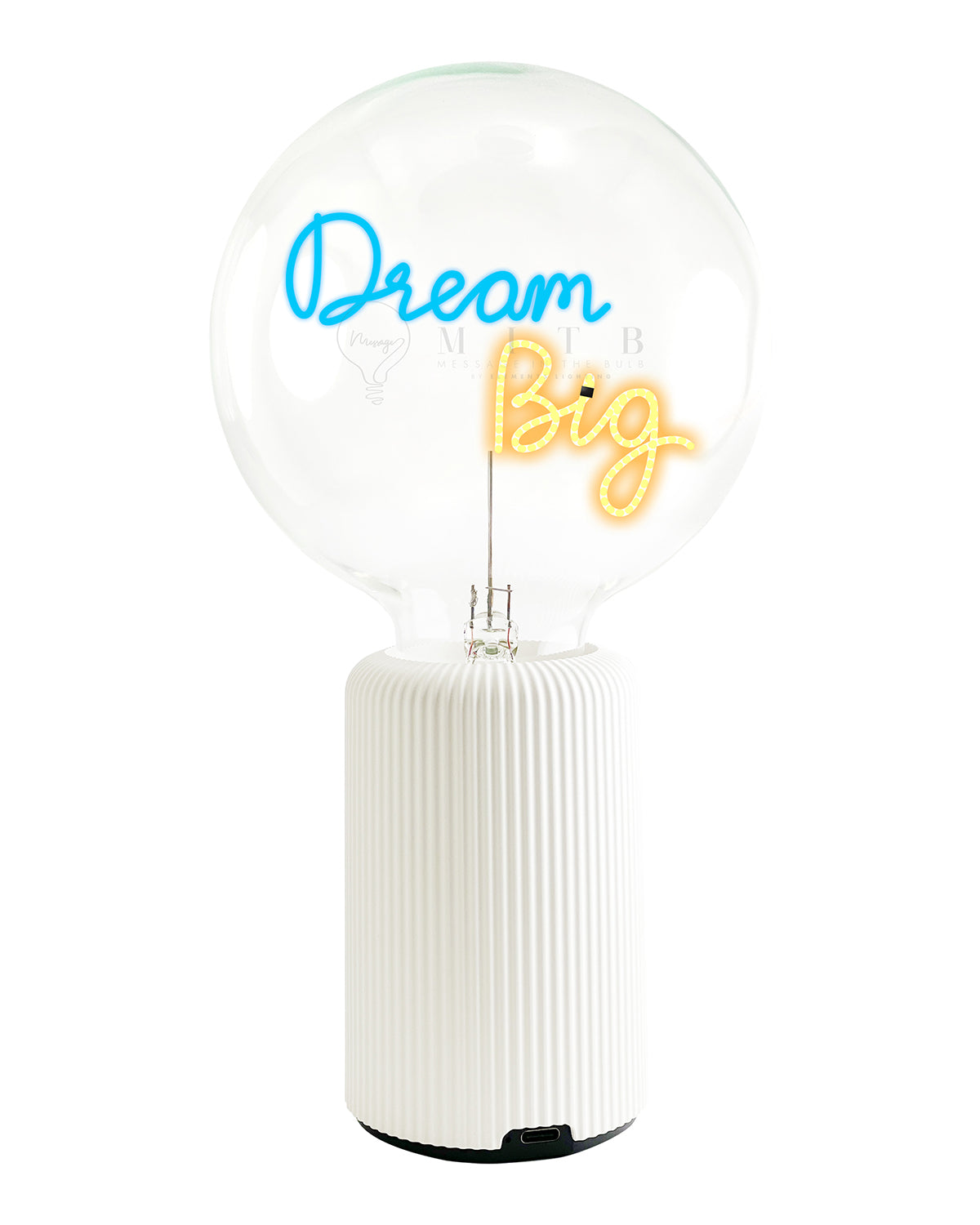 Bulb DREAM BIG Blue/ Amber with Base Table Lamp PORTABLE Pop Nomad Olive