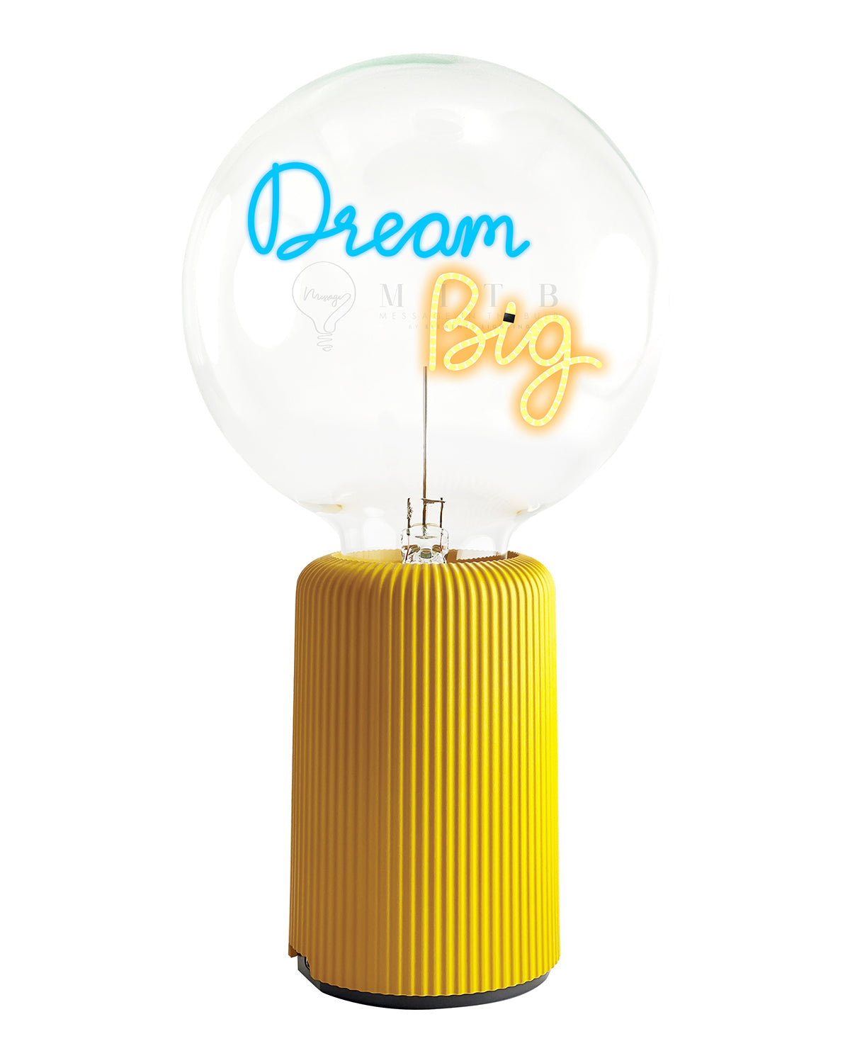 Bulb DREAM BIG Blue/ Amber with Base Table Lamp PORTABLE Pop Nomad White