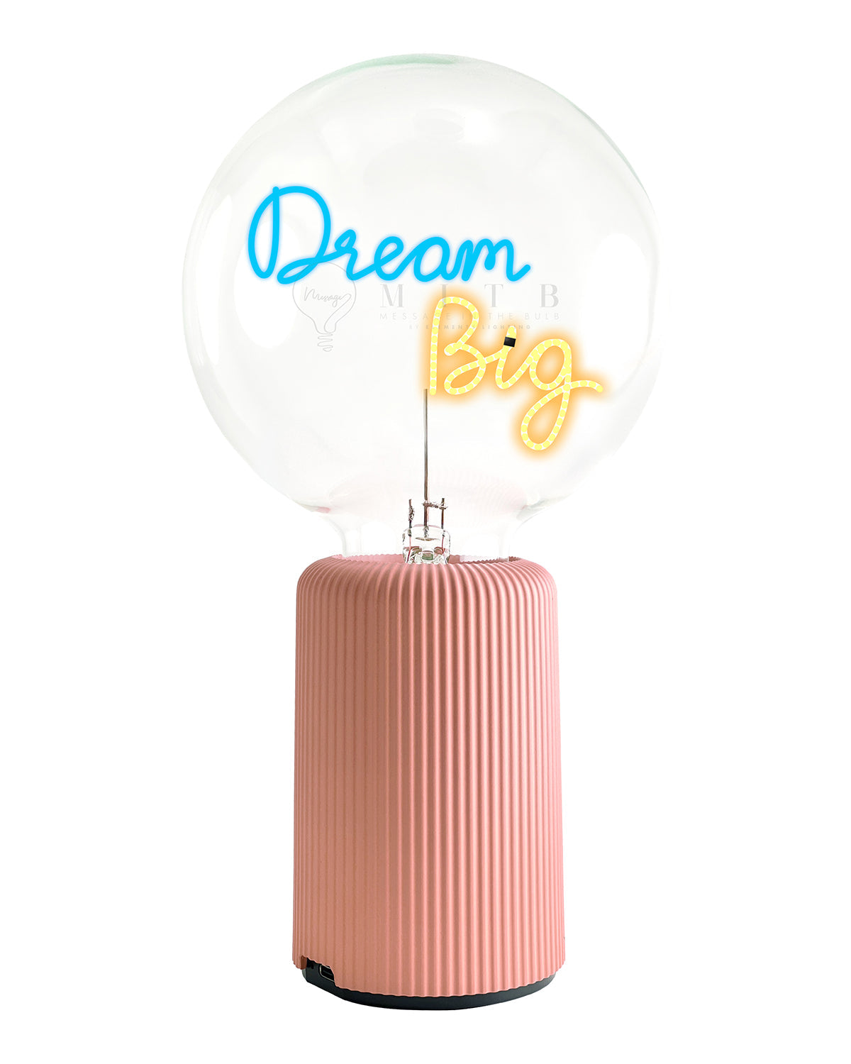 Bulb DREAM BIG Blue/ Amber with Base Table Lamp PORTABLE Pop Nomad White