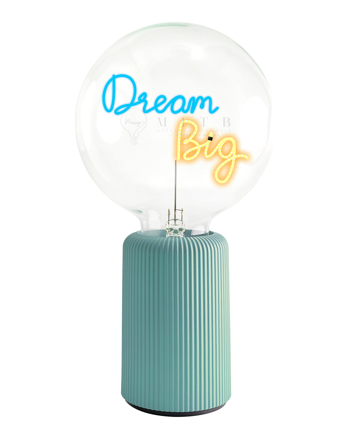 Bulb DREAM BIG Blue/ Amber with Base Table Lamp PORTABLE Pop Nomad White