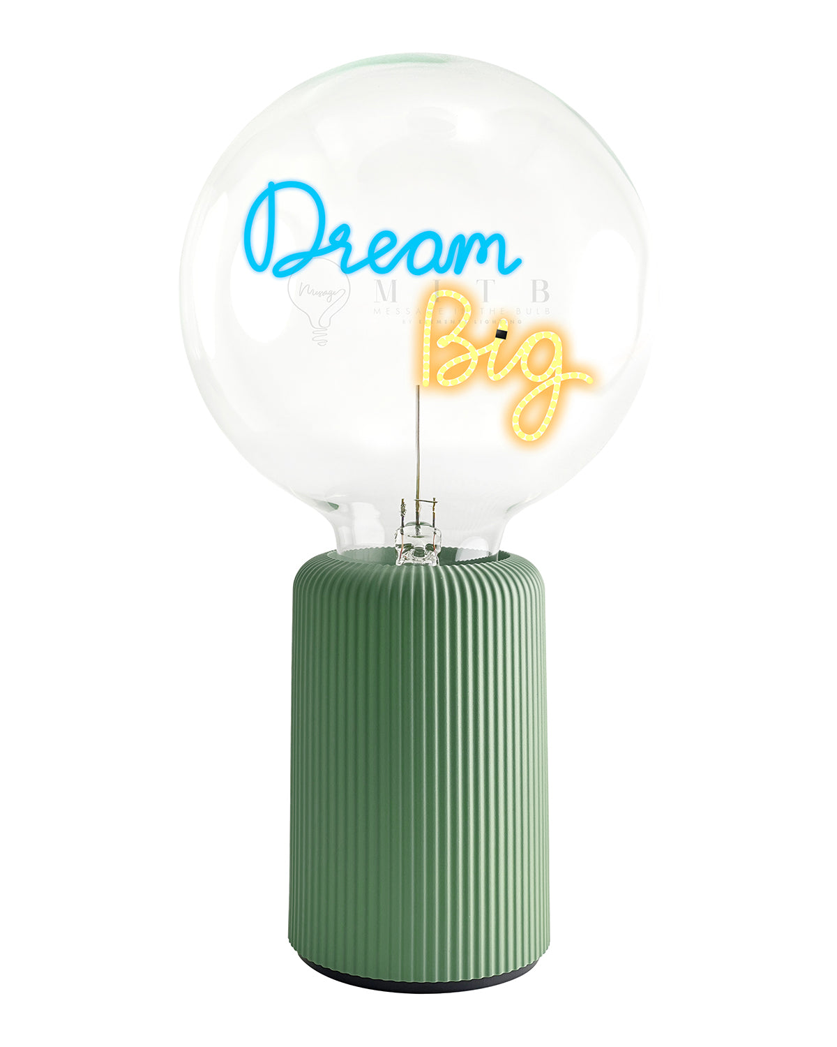 Bulb DREAM BIG Blue/ Amber with Base Table Lamp PORTABLE Pop Nomad Olive