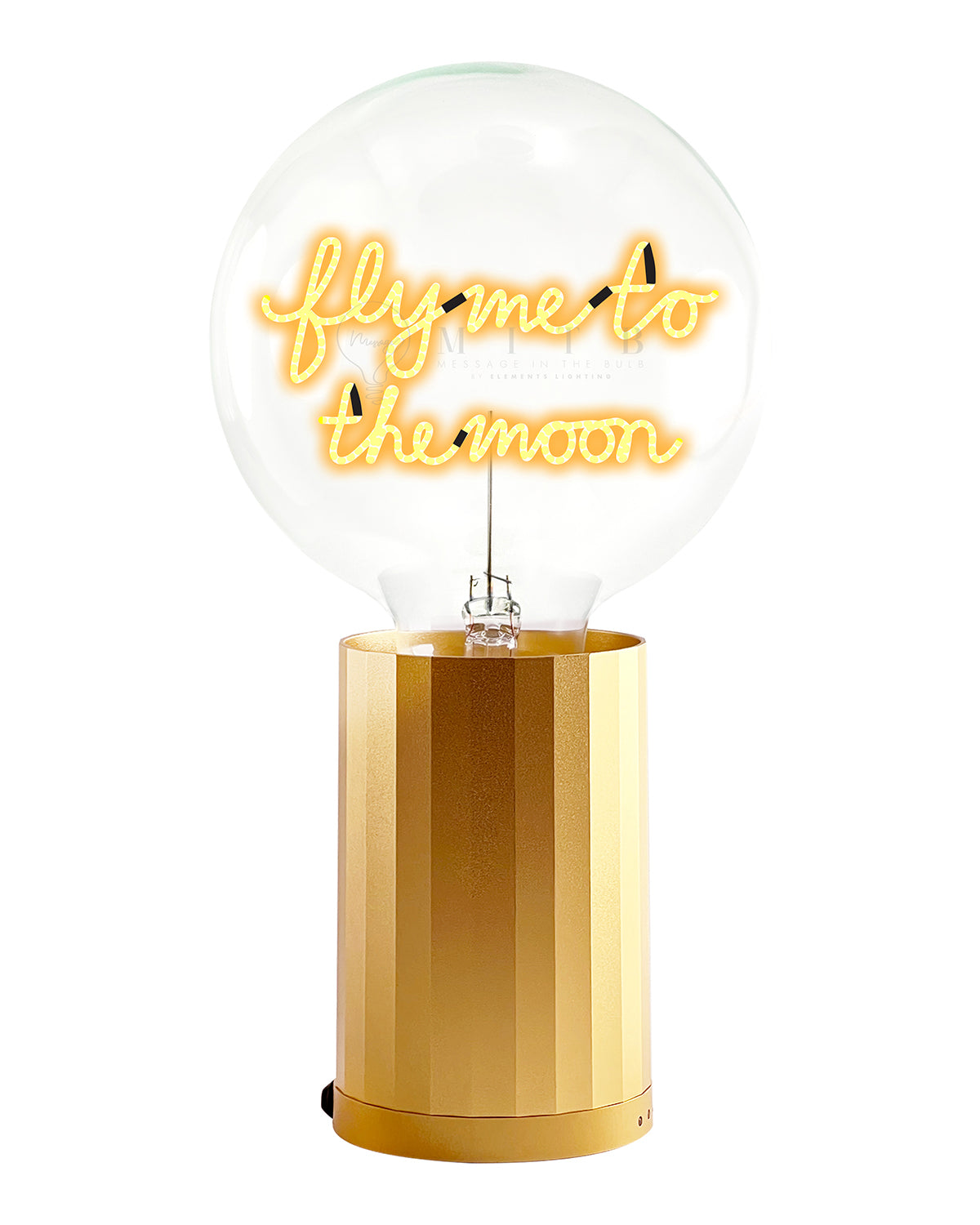 Bulb FLY ME TO THE MOON Amber with Base Table Lamp PORTABLE Black