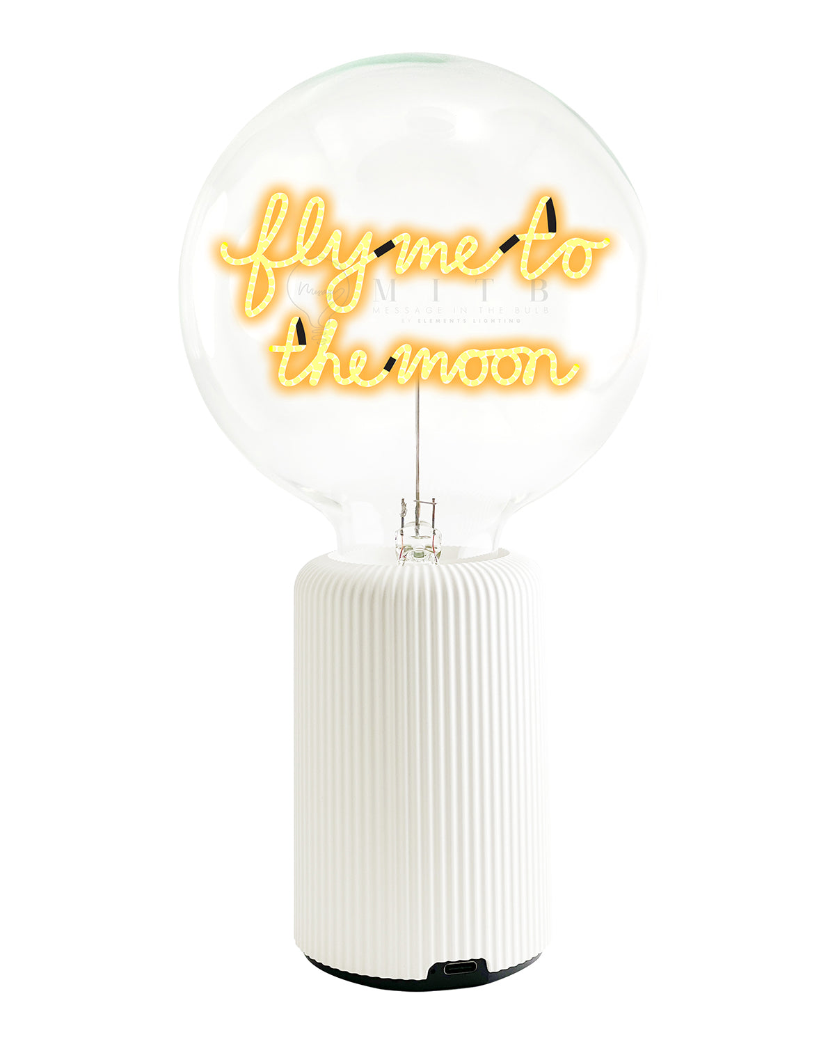 Bulb FLY ME TO THE MOON Amber with Base Table Lamp PORTABLE Pop Nomad