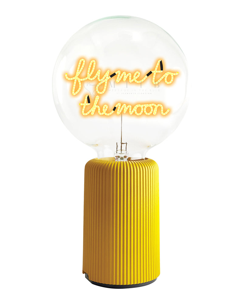 Bulb FLY ME TO THE MOON Amber with Base Table Lamp PORTABLE Pop Nomad