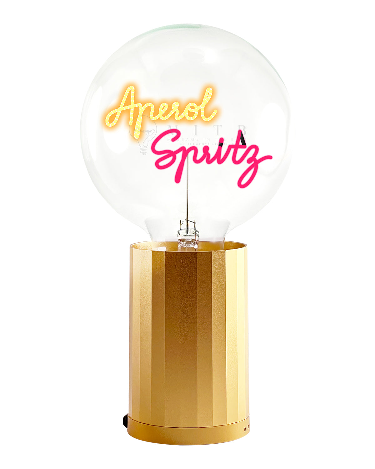 Bulb APEROL SPRITZ Amber/ Red with Base Table Lamp PORTABLE Black