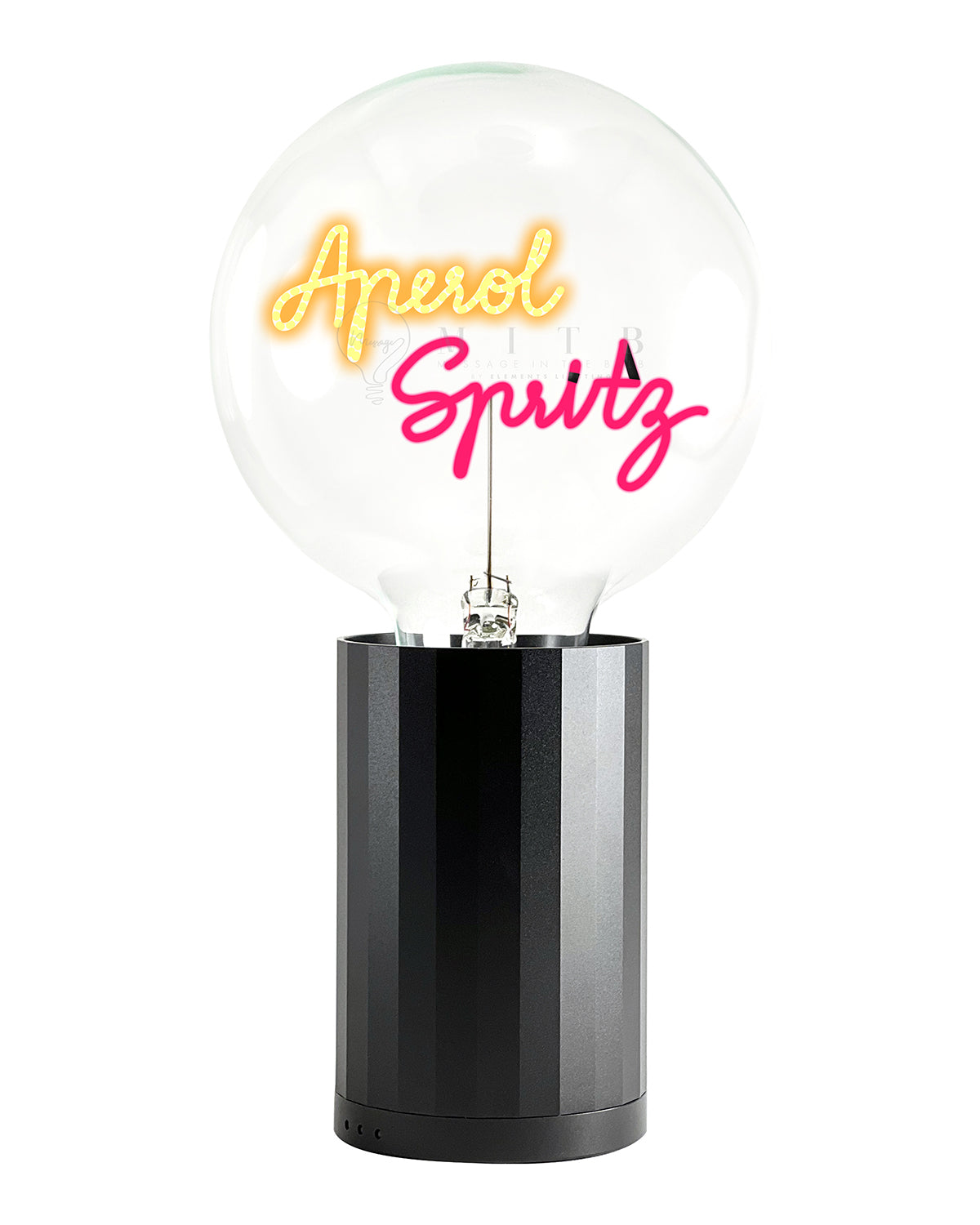 Bulb APEROL SPRITZ Amber/ Red with Base Table Lamp PORTABLE Black