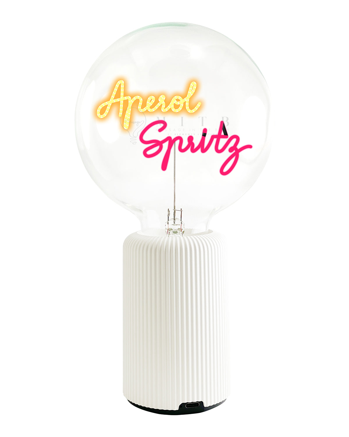 Bulb APEROL SPRITZ Amber/ Red with Base Table Lamp PORTABLE Pop Nomad White