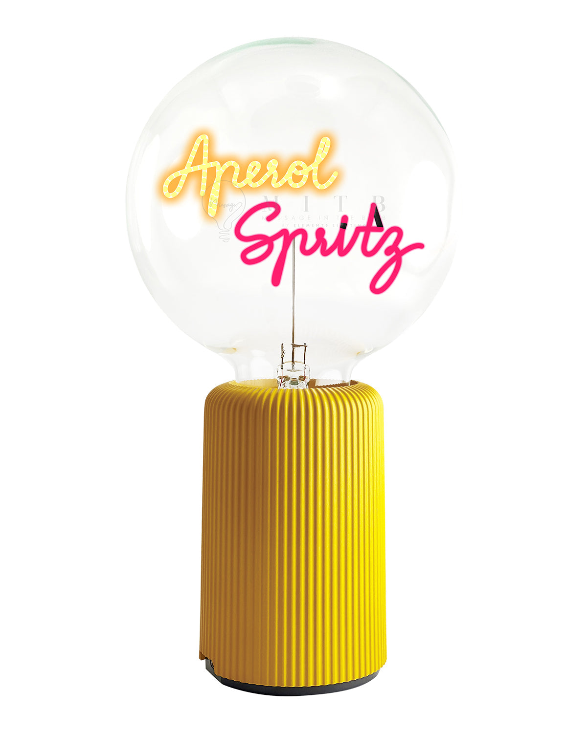 Bulb APEROL SPRITZ Amber/ Red with Base Table Lamp PORTABLE Pop Nomad White