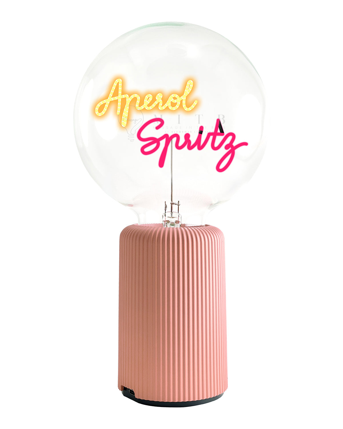 Bulb APEROL SPRITZ Amber/ Red with Base Table Lamp PORTABLE Pop Nomad White