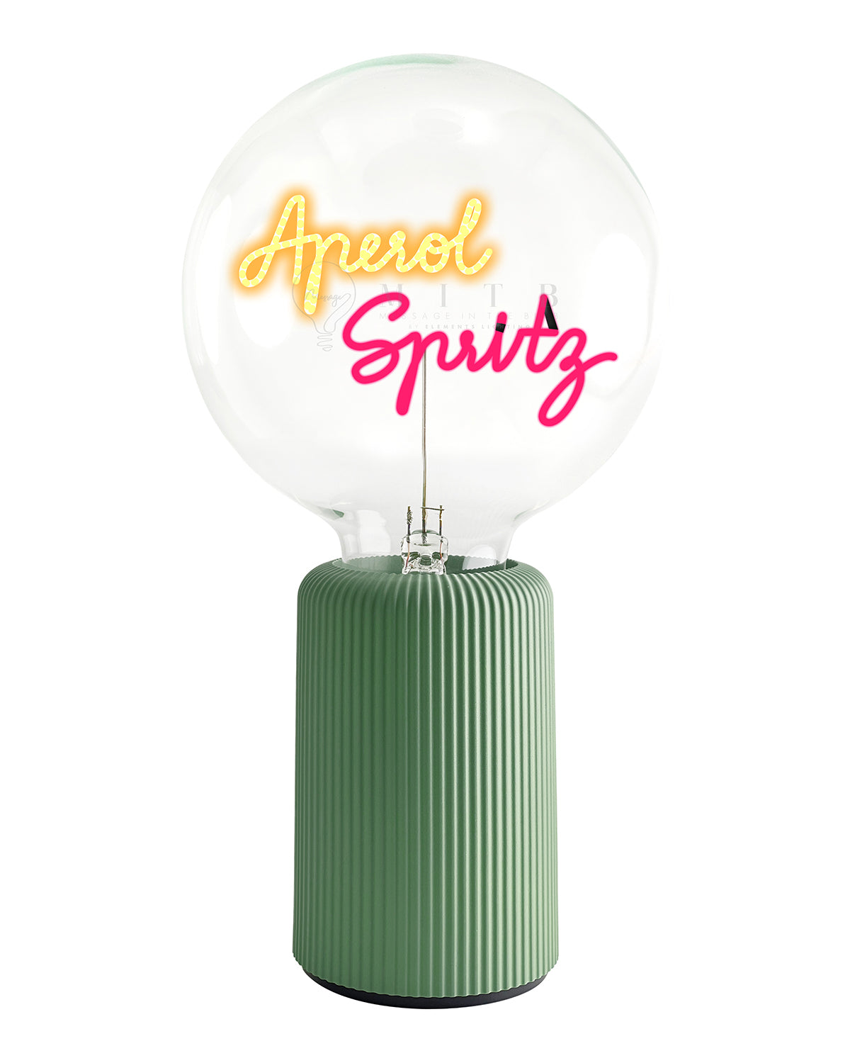 Bulb APEROL SPRITZ Amber/ Red with Base Table Lamp PORTABLE Pop Nomad White