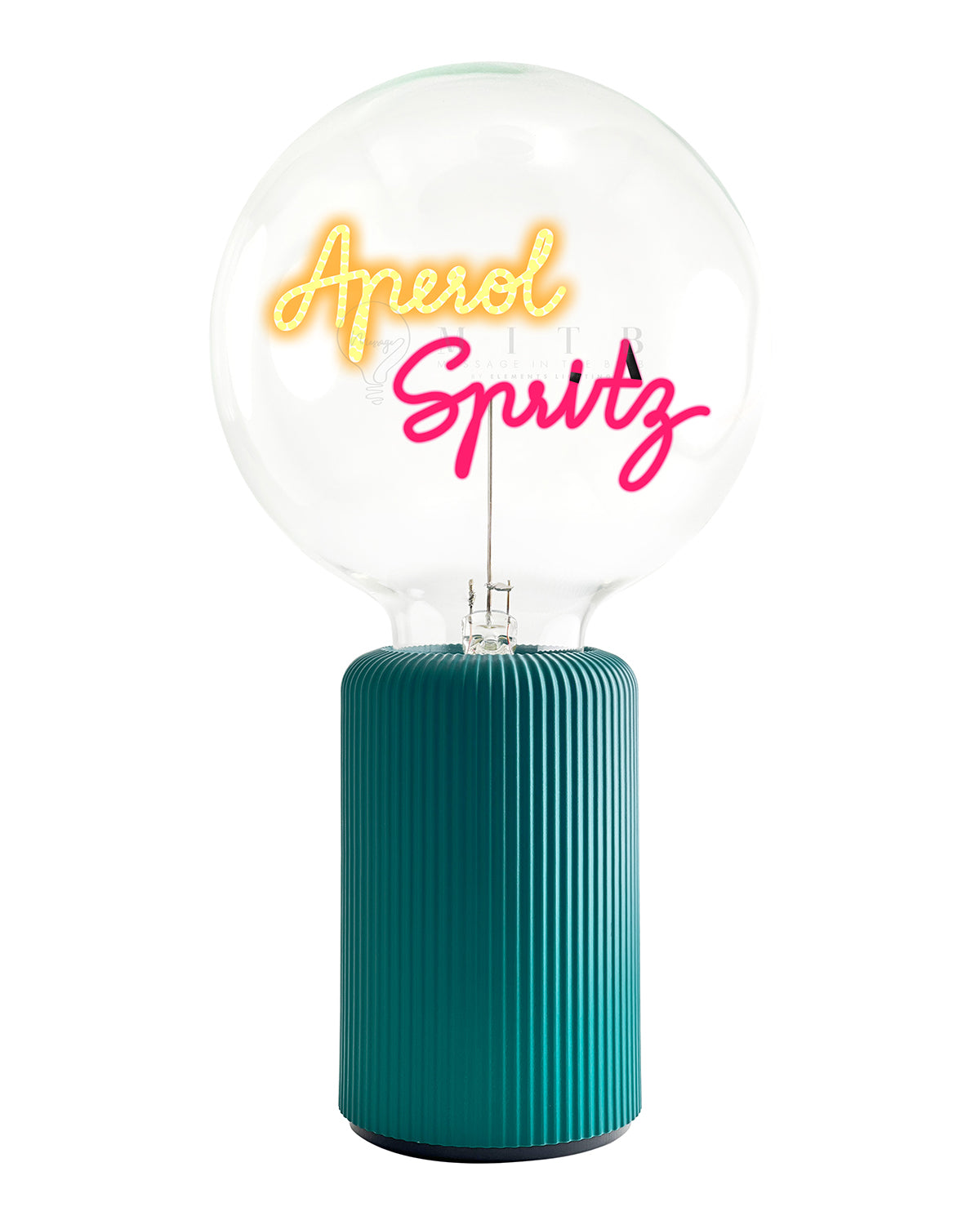 Bulb APEROL SPRITZ Amber/ Red with Base Table Lamp PORTABLE Pop Nomad White