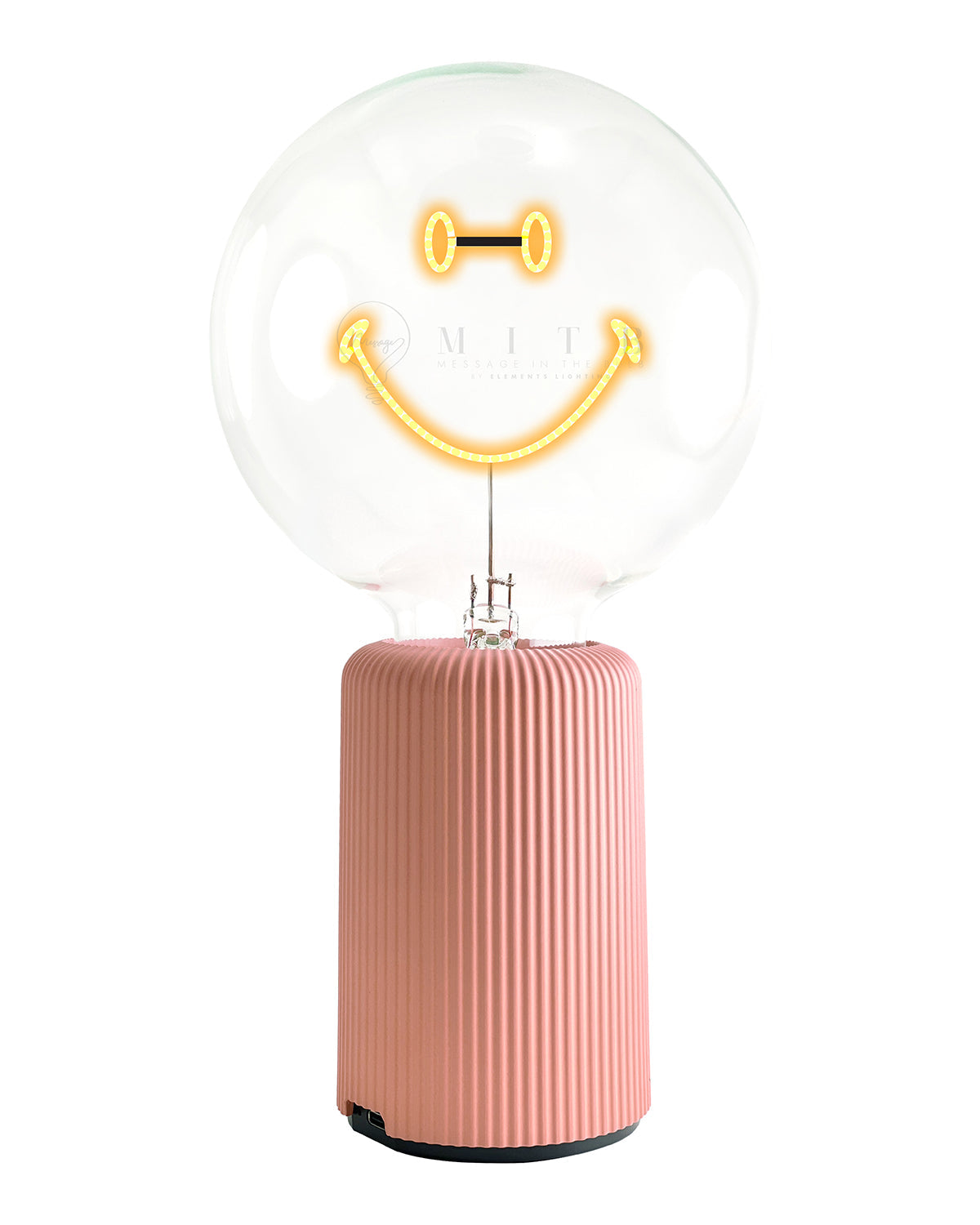 Bulb SMILEY Amber with Base Table Lamp PORTABLE Pop Nomad Pink