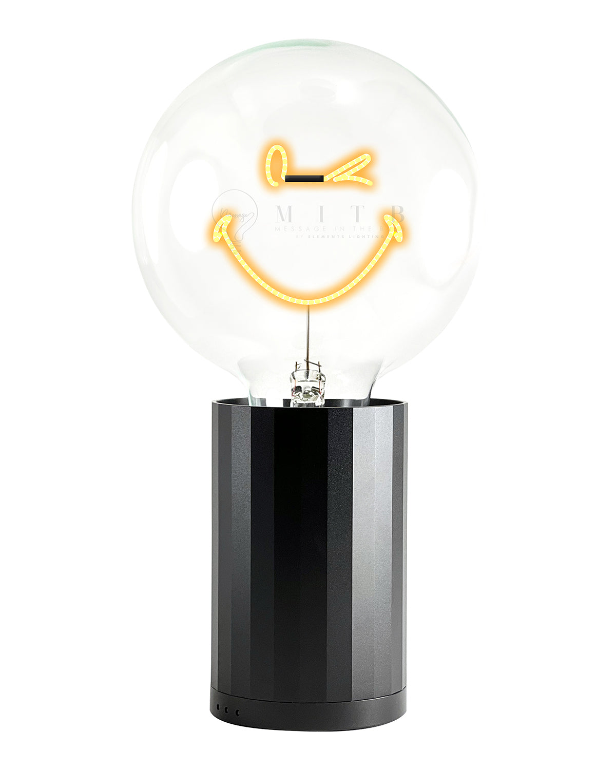 Bulb SMILEY WORLD KIDNESS Amber with Base Table Lamp PORTABLE Rose Gold