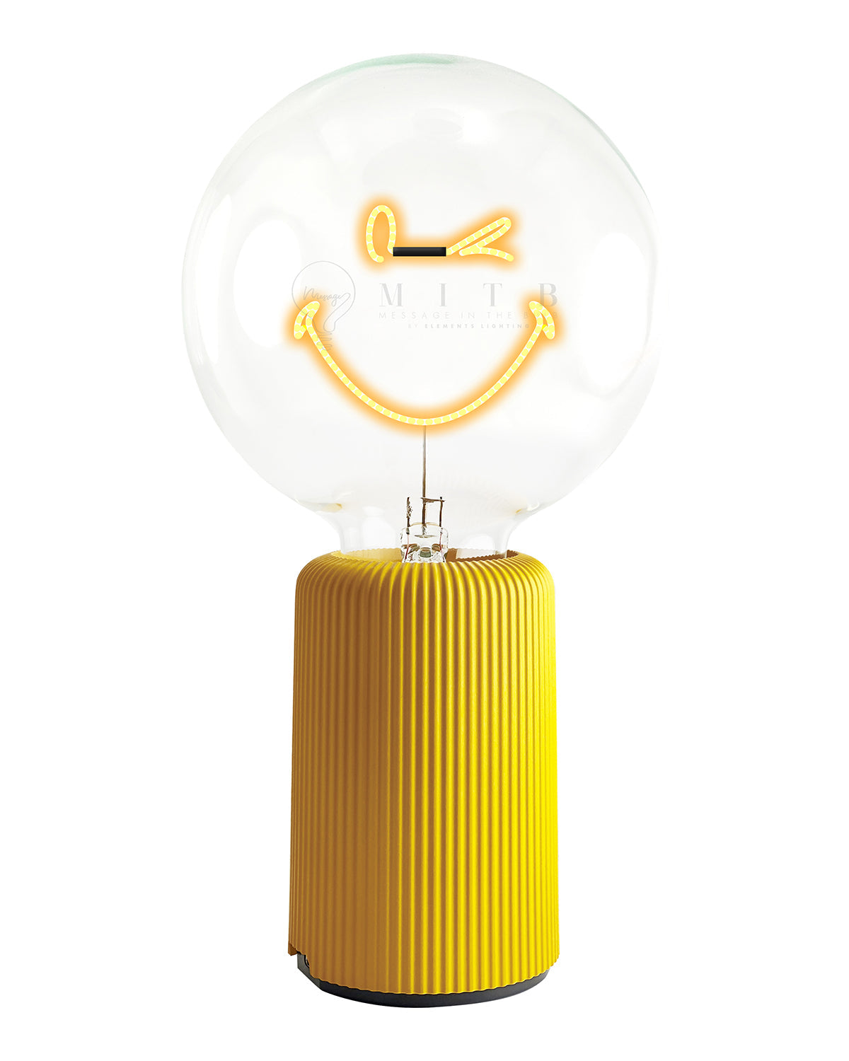 Bulb SMILEY WORLD KIDNESS Amber with Base Table Lamp PORTABLE Pop Nomad Blue