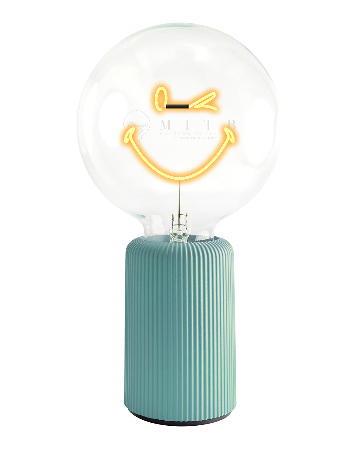 Bulb SMILEY WORLD KIDNESS Amber with Base Table Lamp PORTABLE Pop Nomad White