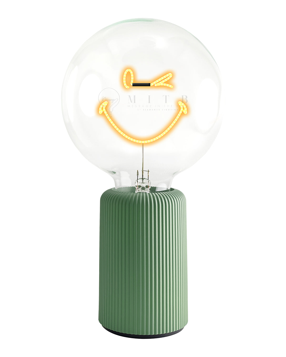 Bulb SMILEY WORLD KIDNESS Amber with Base Table Lamp PORTABLE Pop Nomad White