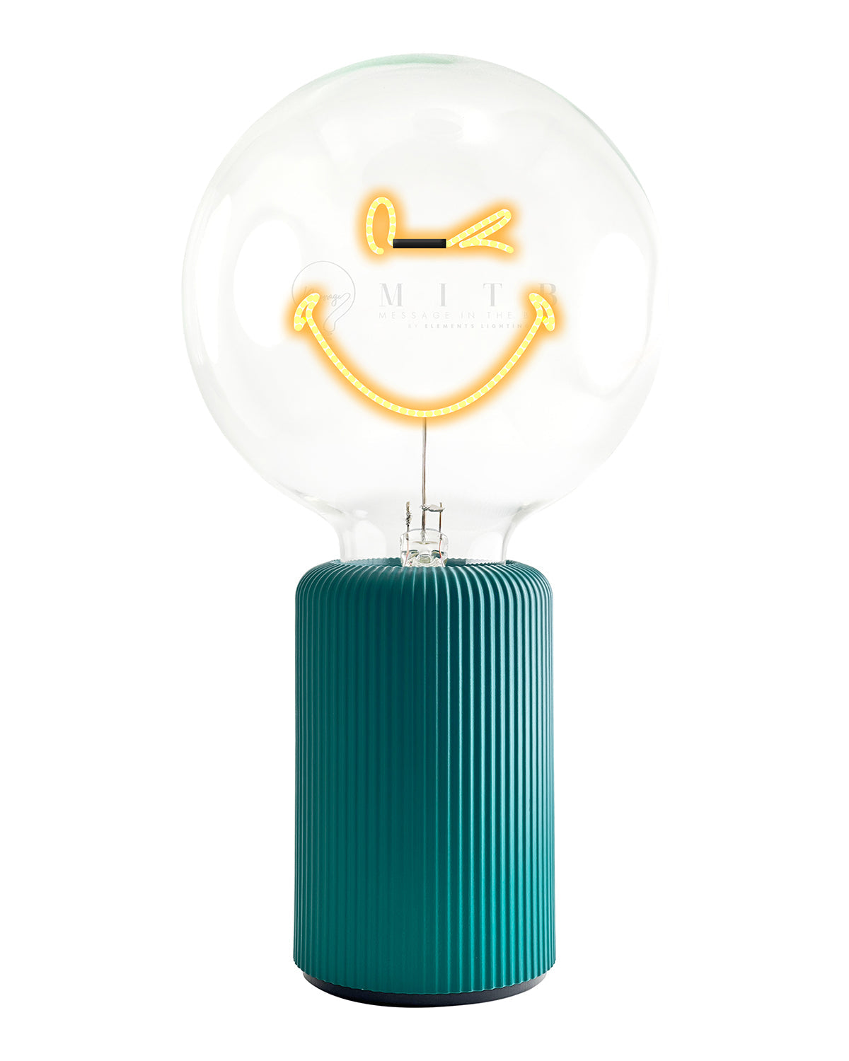 Bulb SMILEY WORLD KIDNESS Amber with Base Table Lamp PORTABLE Pop Nomad Blue