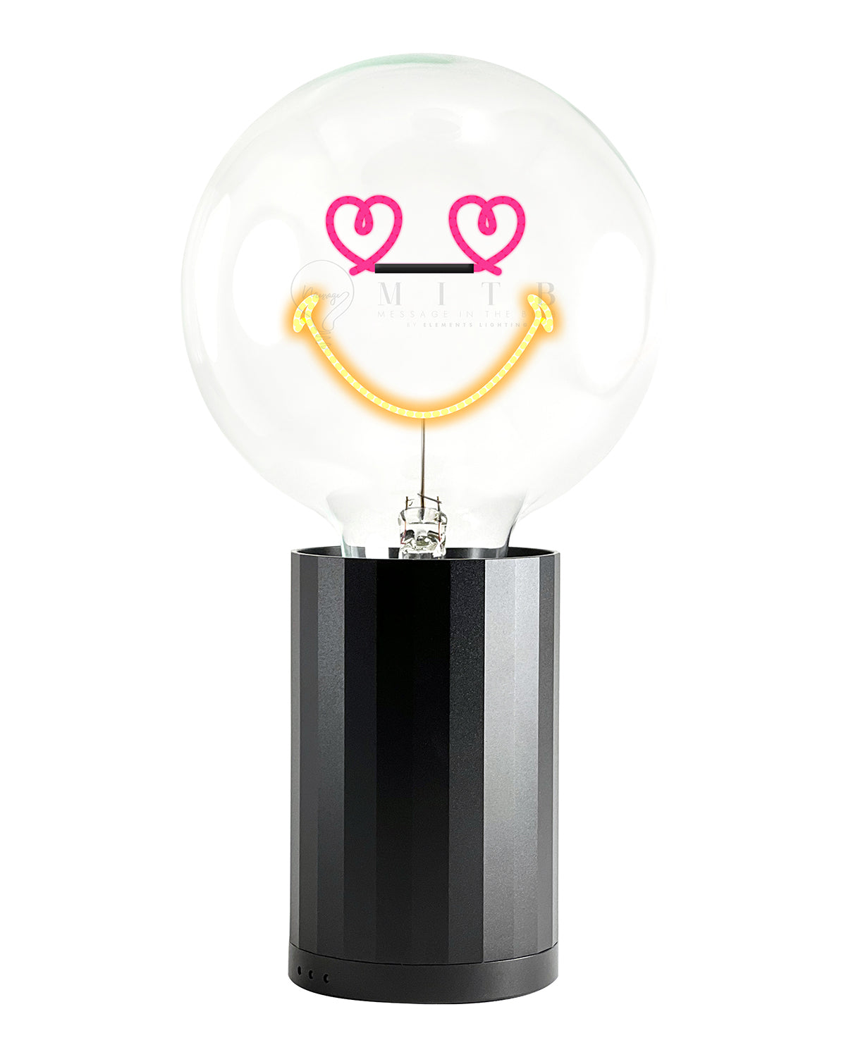Bulb SMILEY WORLD LOVE Red/ Blue with Base Table Lamp PORTABLE Rose Gold