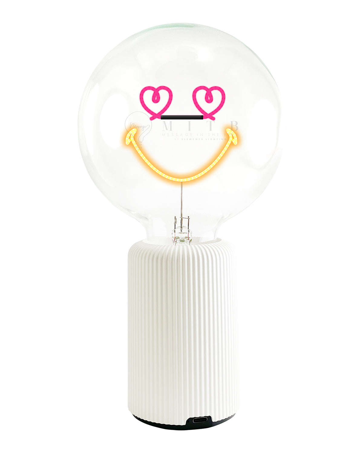 Bulb HAPPY HALLOWEEN Amber with Base Table Lamp PORTABLE Pop Nomad