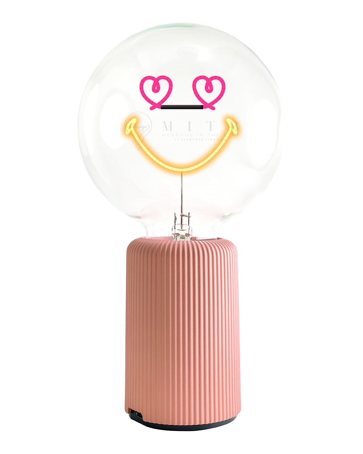 Bulb SMILEY WORLD LOVE Red/ Blue with Base Table Lamp PORTABLE Pop Nomad