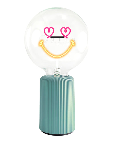 Bulb SMILEY WORLD LOVE Red/ Blue with Base Table Lamp PORTABLE Pop Nomad