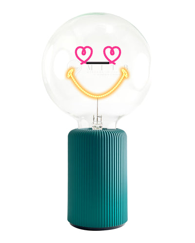 Bulb SMILEY WORLD LOVE Red/ Blue with Base Table Lamp PORTABLE Pop Nomad