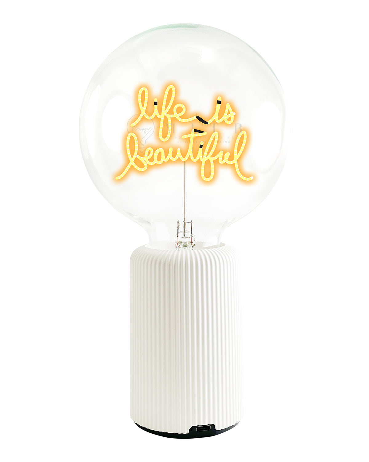 Bulb LIFE IS BEAUTIFUL Amber with Base Table Lamp PORTABLE Pop Nomad Olive