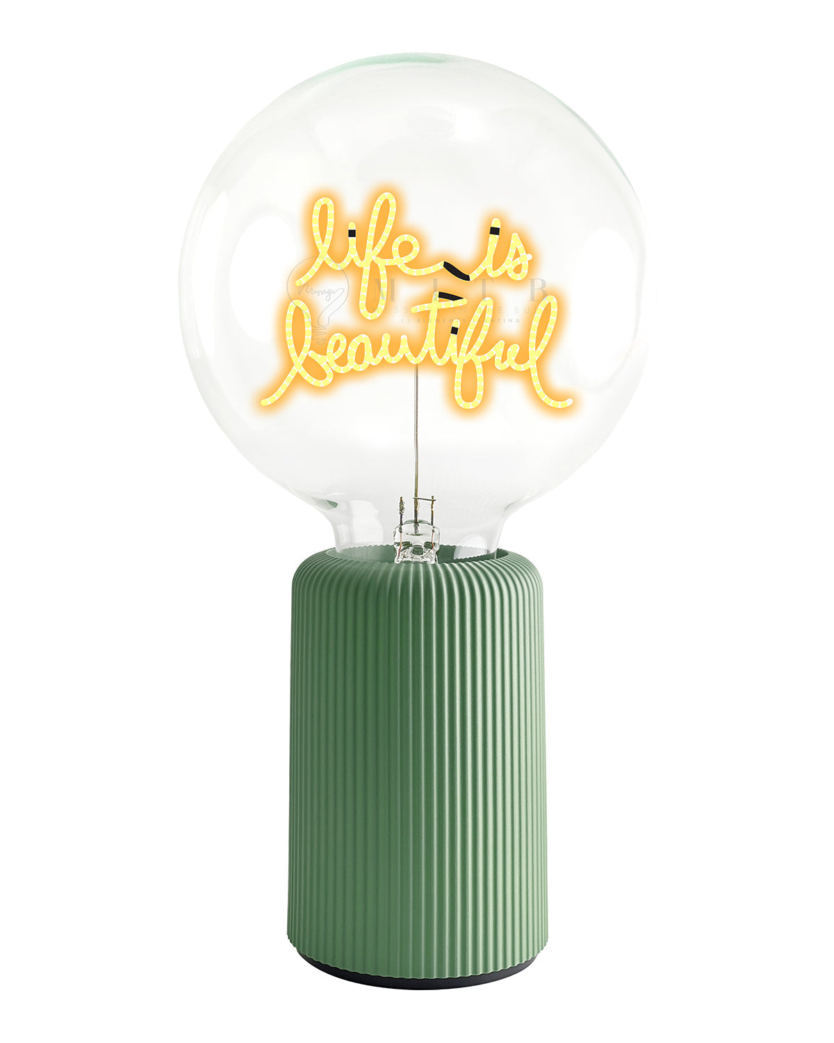 Bulb LIFE IS BEAUTIFUL Amber with Base Table Lamp PORTABLE Pop Nomad Olive