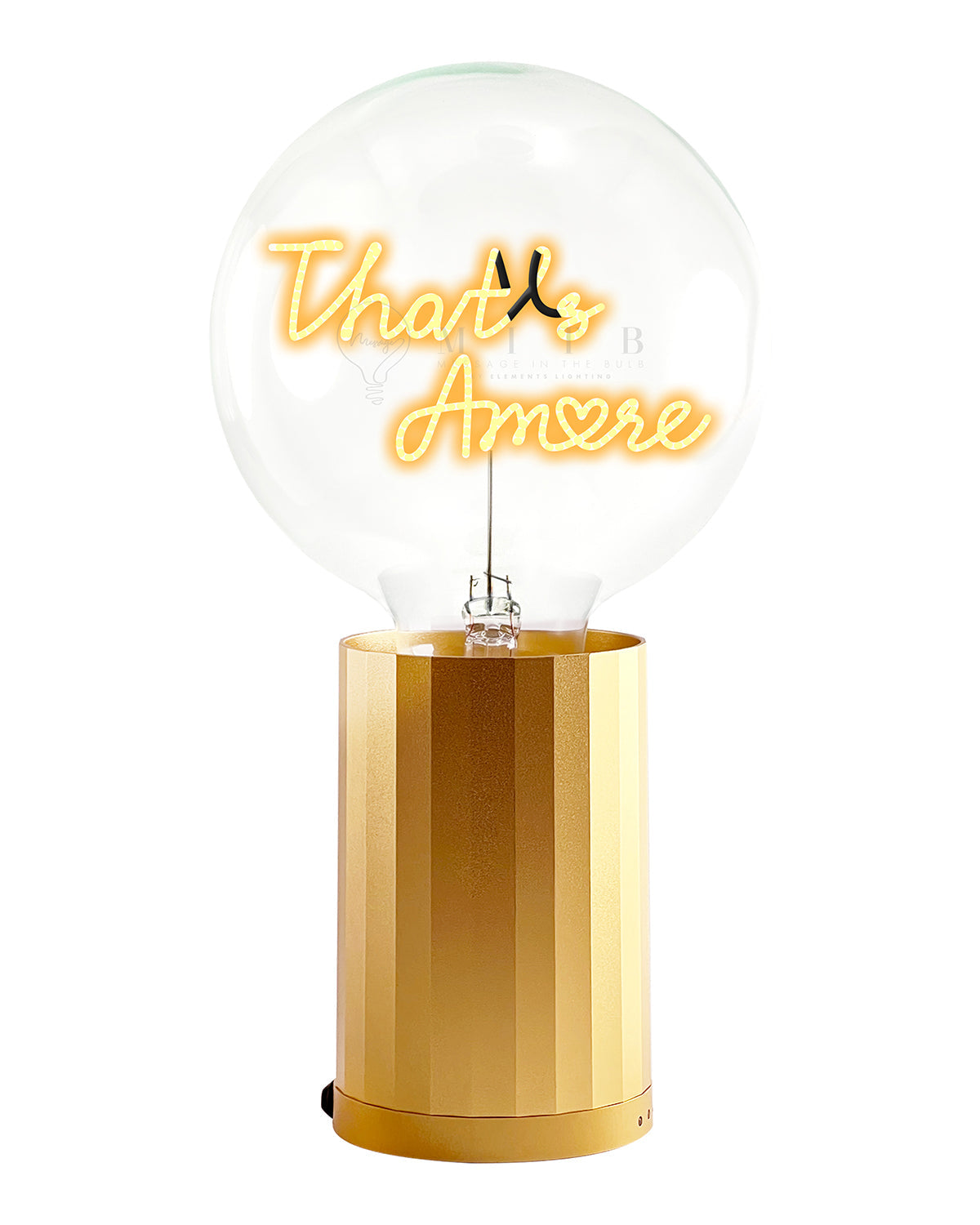 Bulb THAT'S AMORE Amber with Base Table Lamp PORTABLE Rose Gold