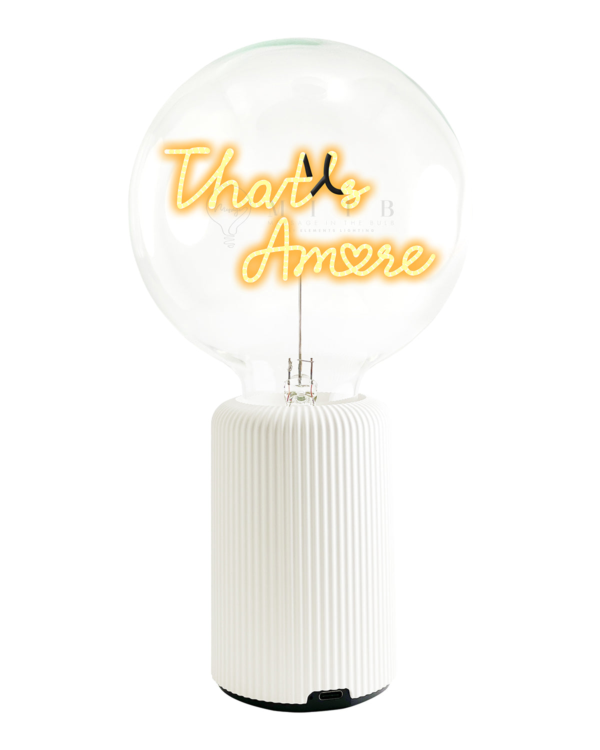 Bulb THAT'S AMORE Amber with Base Table Lamp PORTABLE Pop Nomad