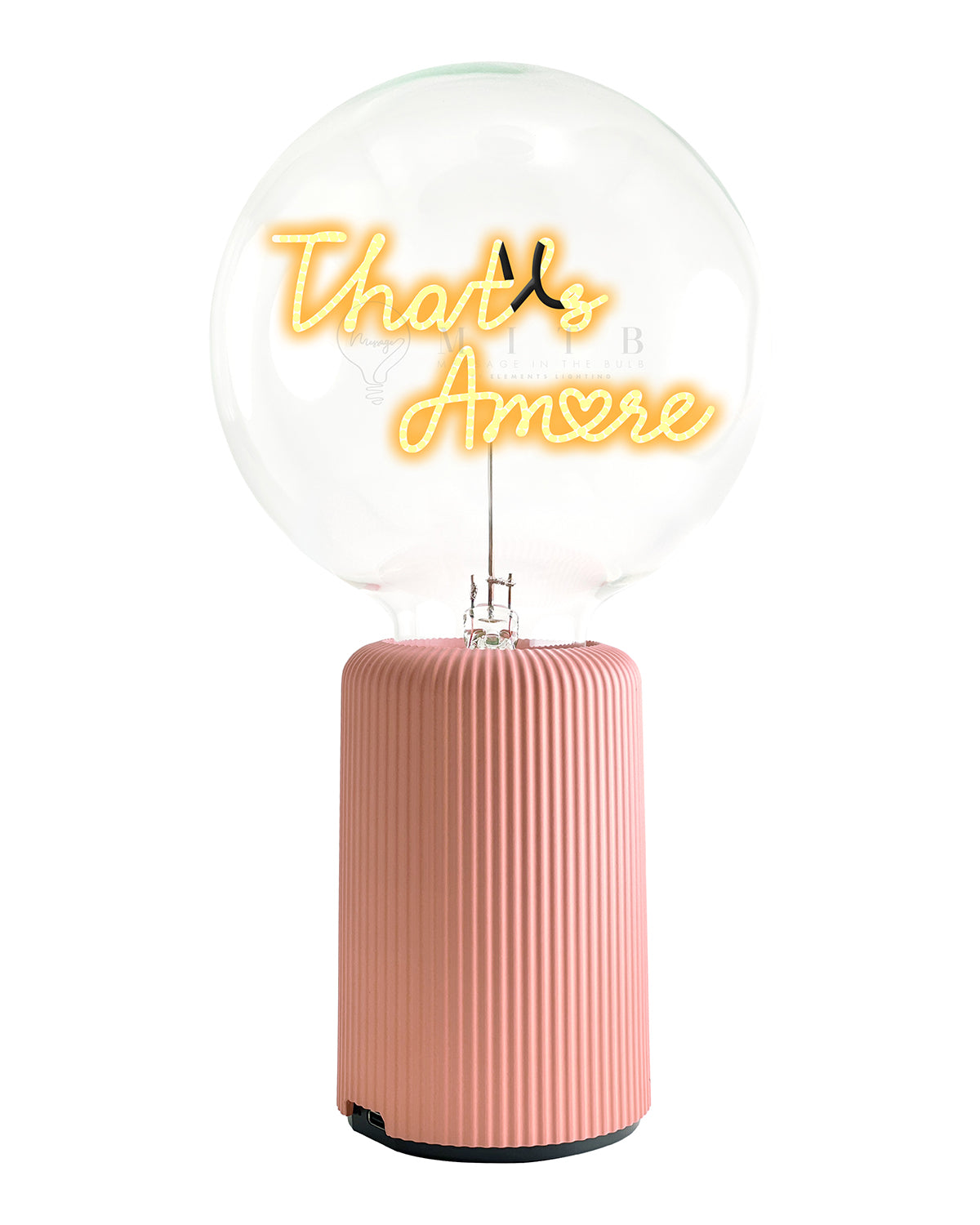 Bulb THAT'S AMORE Amber with Base Table Lamp PORTABLE Pop Nomad Pink
