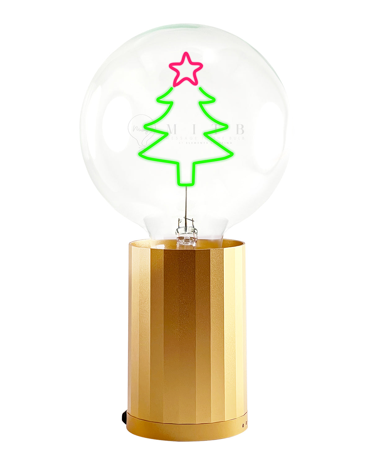 Bulb XMAS TREE Red/ Green with Base Table Lamp PORTABLE Black
