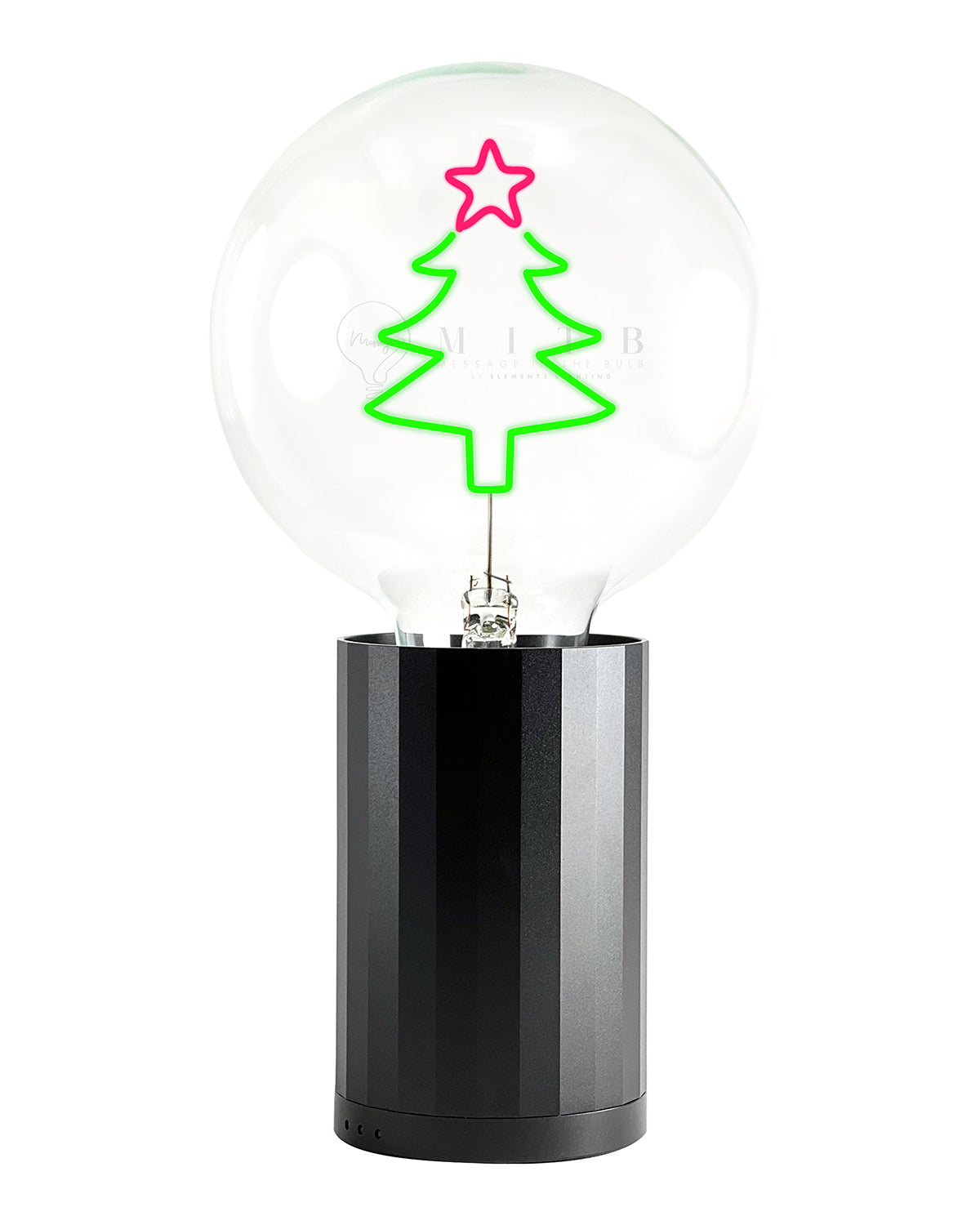 Bulb XMAS TREE Red/ Green with Base Table Lamp PORTABLE Black