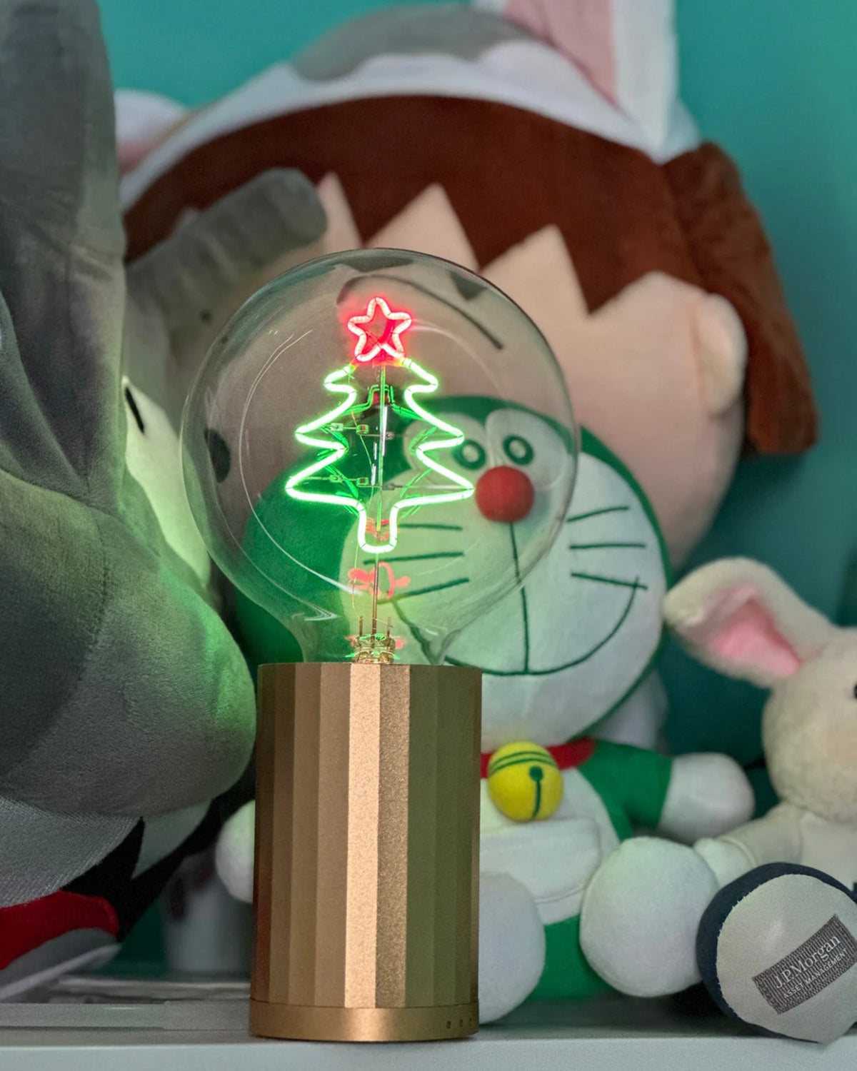 Bulb XMAS TREE Red/ Green with Base Table Lamp PORTABLE Black