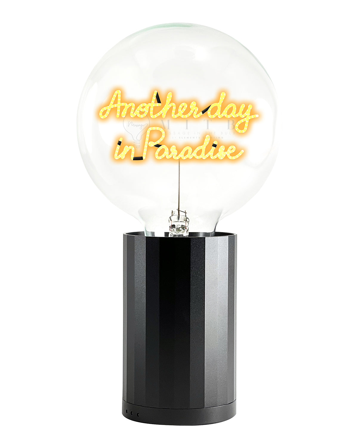Bulb ANOTHER DAY IN PARADISE Amber with Base Table Lamp PORTABLE Rose Gold